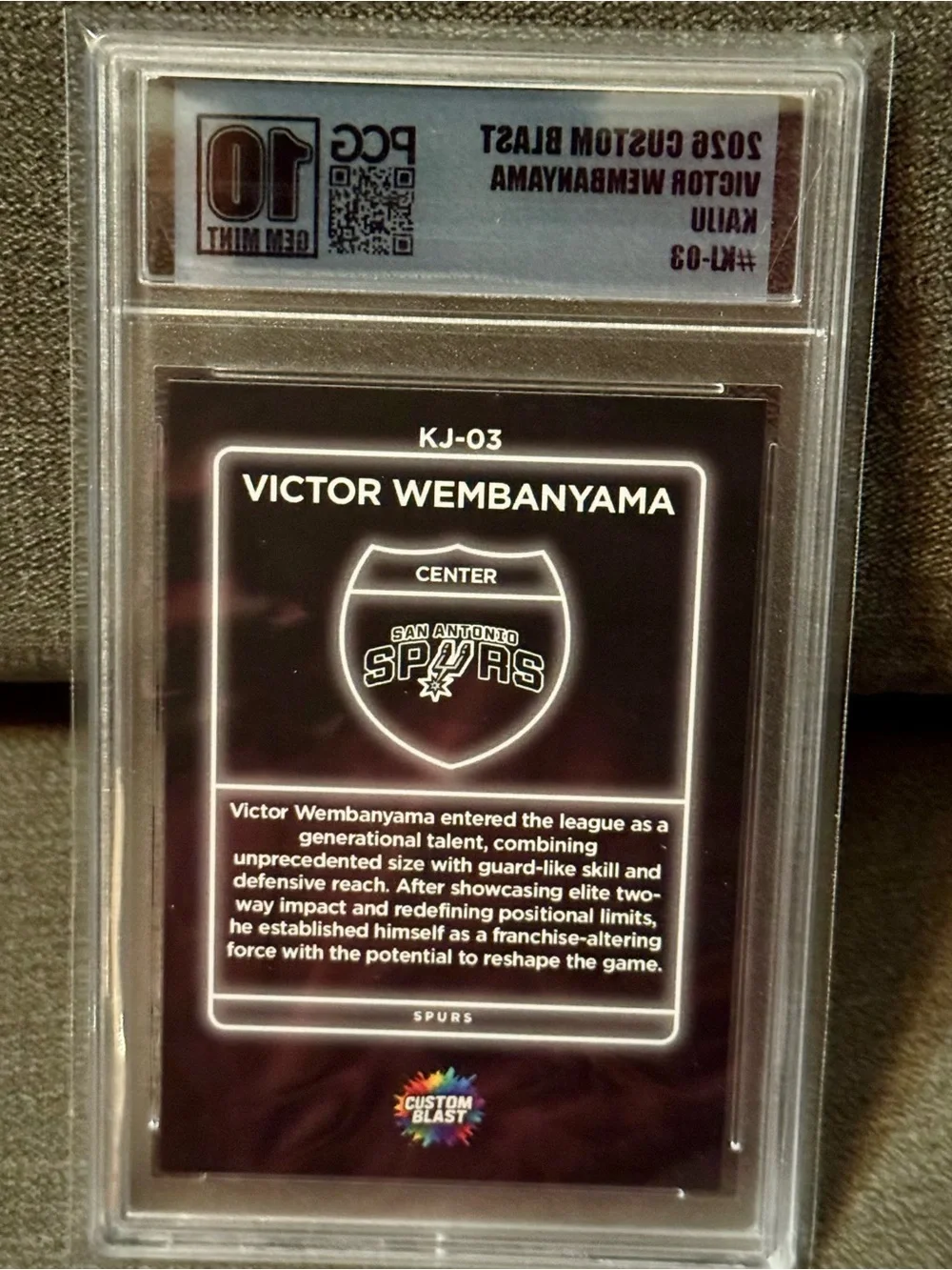 Victor Wembanyama - 2026 Custom Blast Kaiju #KJ-03 PCG 10 Gem Mint